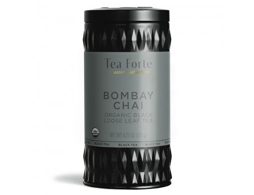 Cutie metalica cu ceai negru cu ghimbir, scortisoara, cardamon, cuisoare si anason stelat Bombay Chai
