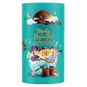Ou Paste din ciocolata cu lapte Monty Bojangles Flutter Scotch Easter Egg & Truffles 175g
