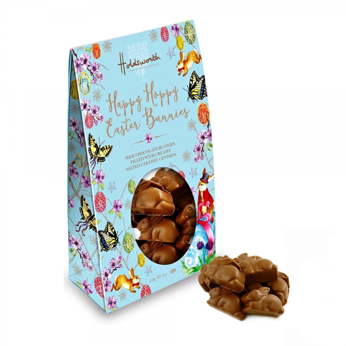 Sachet cu ciocolata englezeasca Holdsworth, Easter Bunnies Bag, 150g